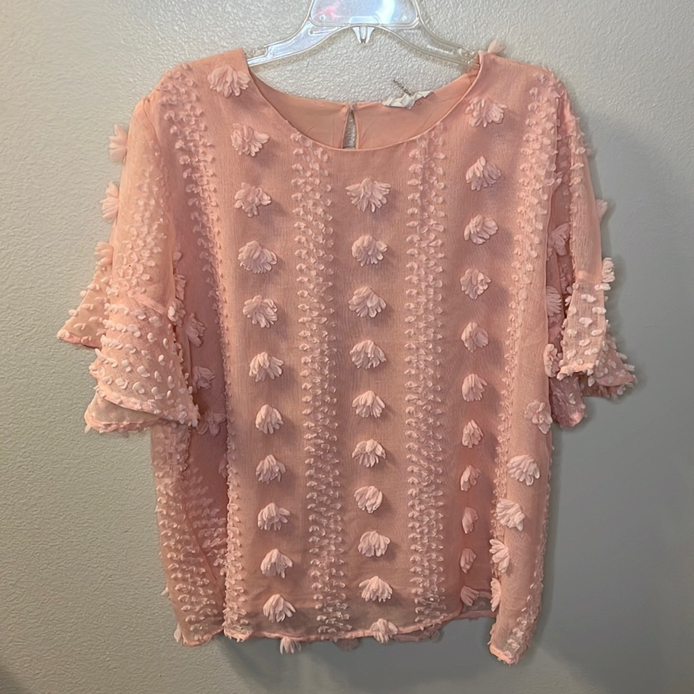 Light Pink Pom Blouse